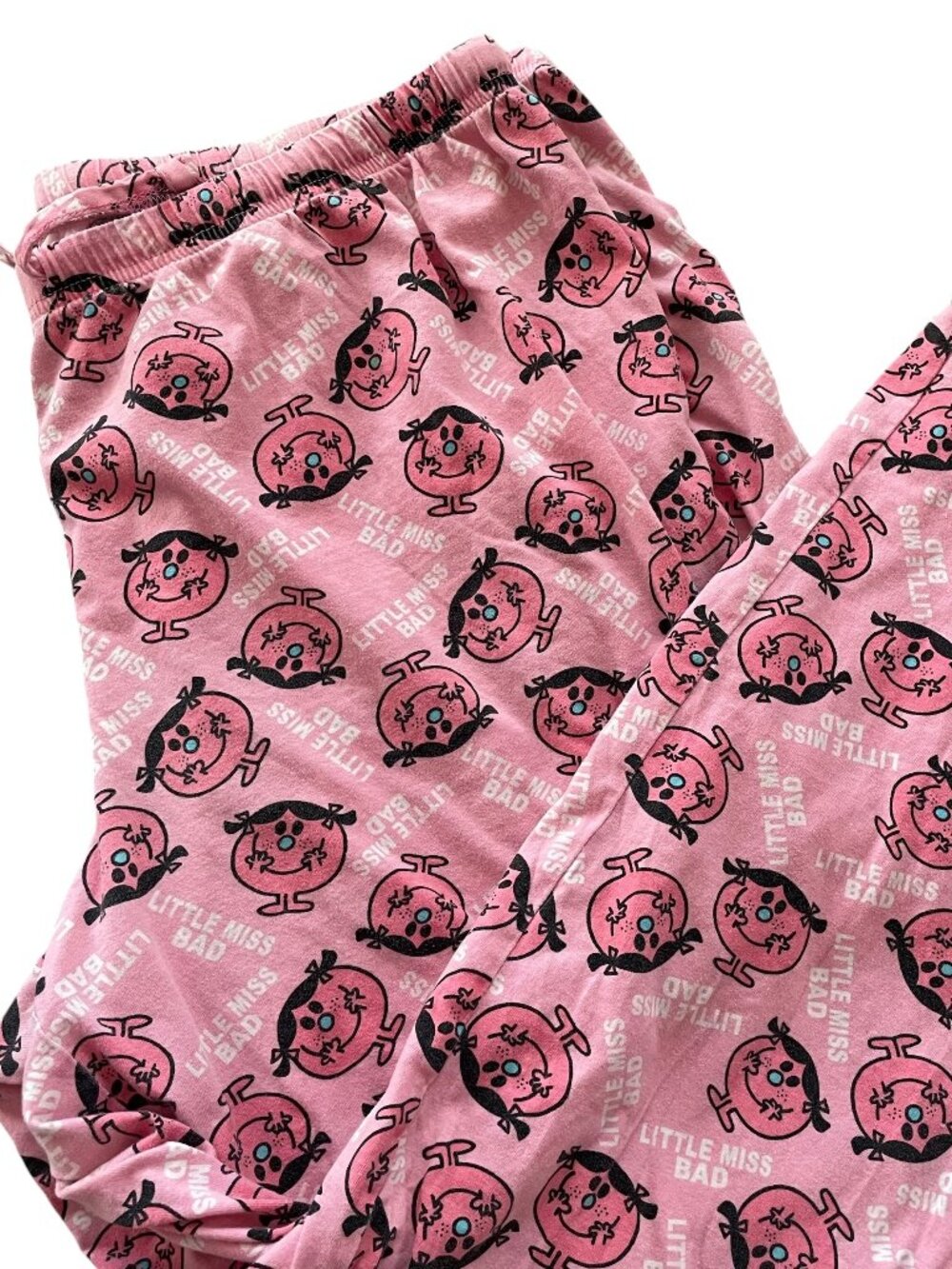 Vintage Y2K Little Miss Bad Pajama Pants XL Pink Sleep Lounge Roger Hargreaves